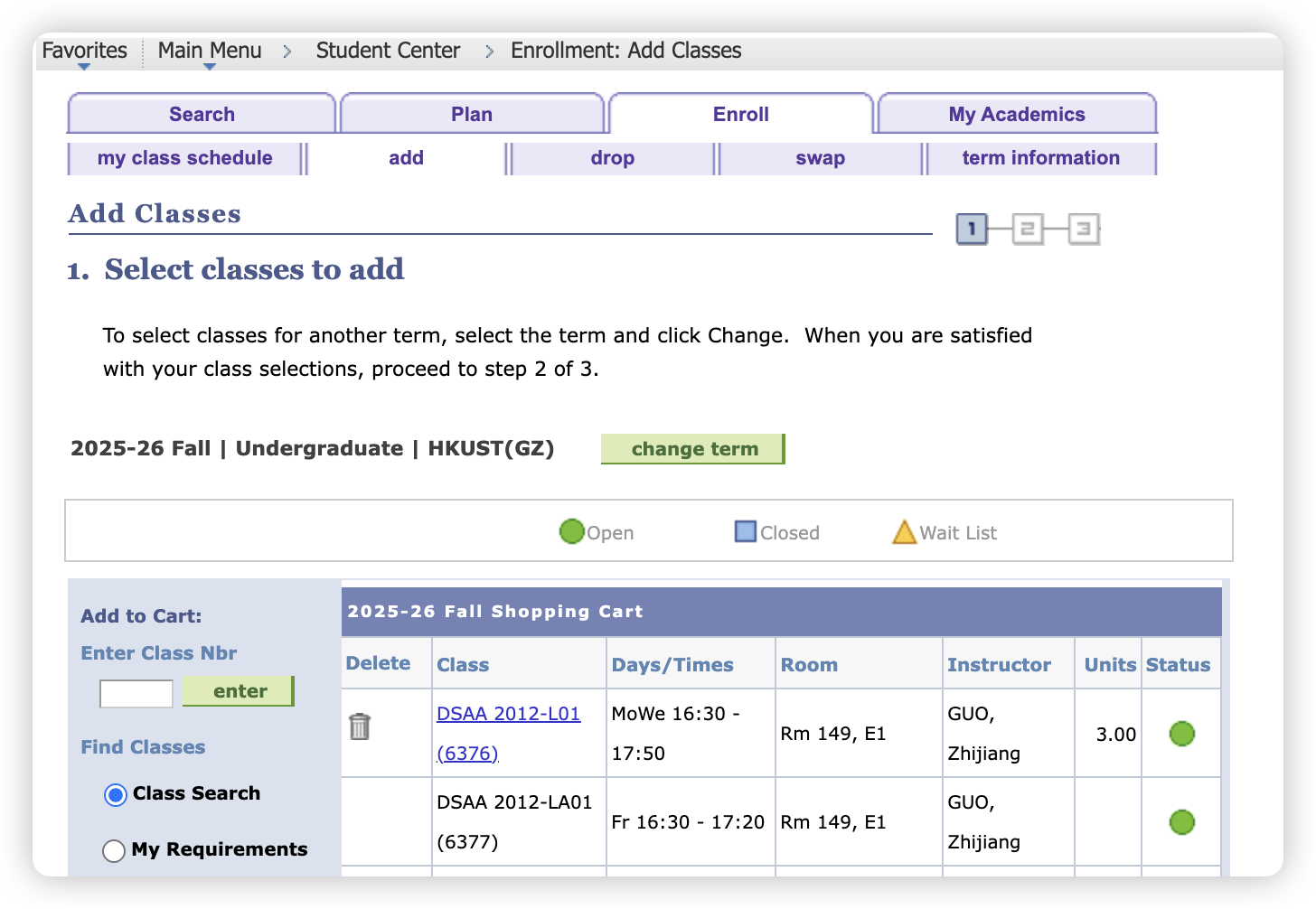 Step 1 Screenshot